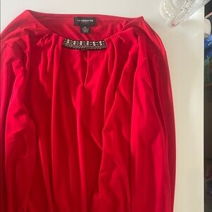 Liz Claiborne Scarlet Top with Jewel Detail